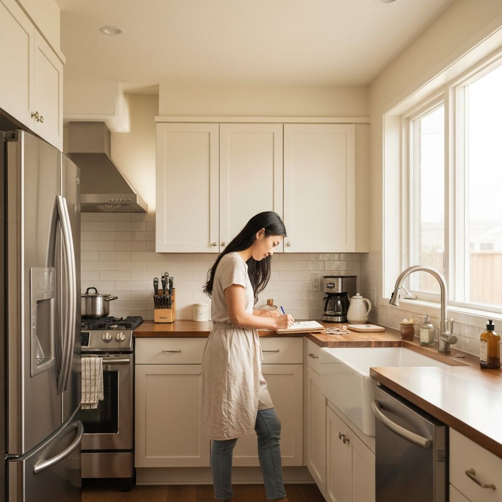 Planung von Mahlzeiten in einer modernen Küche