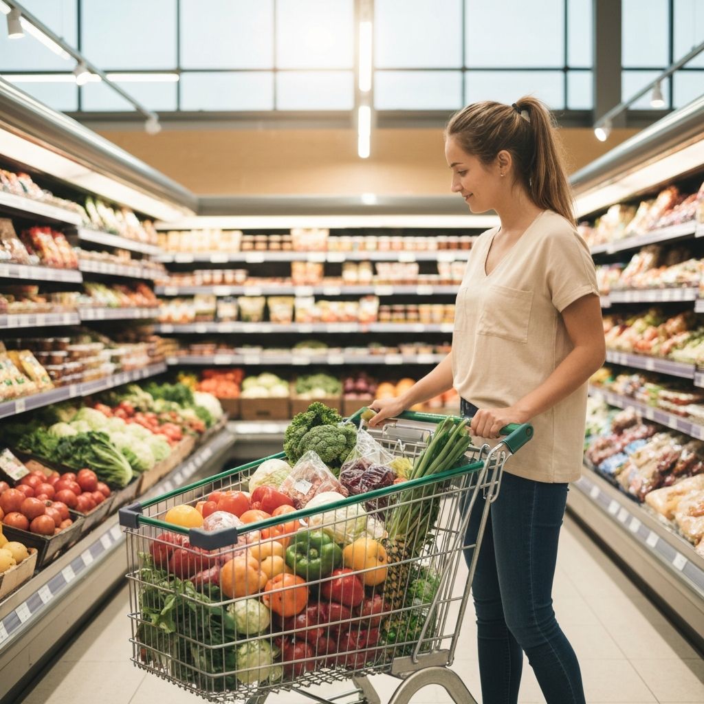 Person beim Einkaufen im Supermarkt