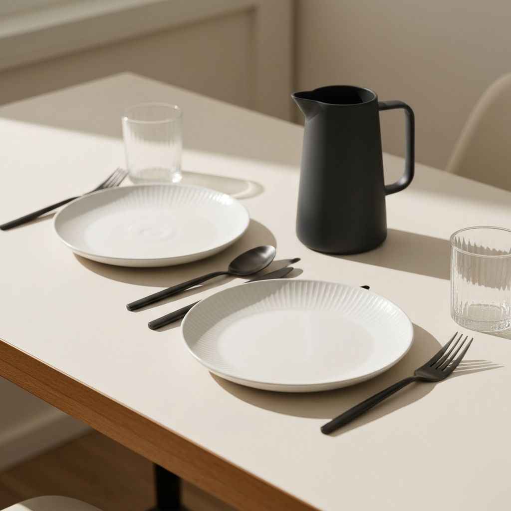 Gedeckter Tisch für eine Mahlzeit